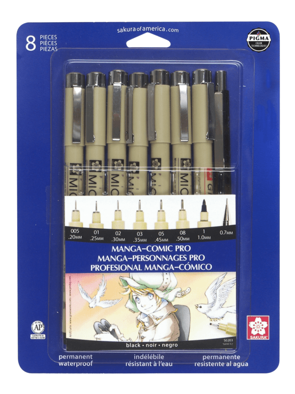 SET DE ESTILOGRAFOS MICRON MANGA-COMIC PRO