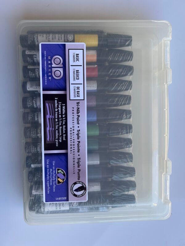 SET DE PLUMONES CHARTPAK: BASICO CON ESTUCHE 12 COLORES